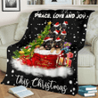 German Shepherd Peace Love Joy Christmas Throw Blanket