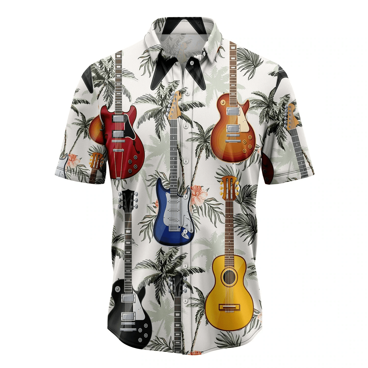 Guitar Tropical Vintage Hawaiian Shirt, Summer gift, Hawaiian Shirts for Men and Women Aloha Beach Shirt