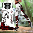 nao Dalmatian tattoos Combo Hollow Tank Top & Legging Set Printed 3D Sport Yoga Fitness Gym Women DD08112003