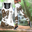 Border collie brown tattoos Combo Hollow Tank Top & Legging Set Printed 3D Sport Yoga Fitness Gym Women DD08132002S4