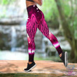 Breast cancer warrior ribbon Combo Hollow Tank Top & Legging Set Printed 3D Sport Yoga Fitness Gym Women HAC180403