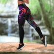 Dragon red and blue couples Combo Hollow Tank Top & Legging Set Printed 3D Sport Yoga Fitness Gym Women