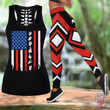 Deaf flag Combo Hollow Tank Top & Legging Set Printed 3D Sport Yoga Fitness Gym Women HAC110501