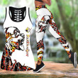 Rottweiler orange tattoos Combo Hollow Tank Top & Legging Set Printed 3D Sport Yoga Fitness Gym Women DD07302006S