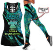 Scuba diving custom name Combo Hollow Tank Top & Legging Set Printed 3D Sport Yoga Fitness Gym Women