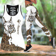 Boxer brown tattoos Combo Hollow Tank Top & Legging Set Printed 3D Sport Yoga Fitness Gym Women DD08042004S3