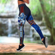Scotland Combo Hollow Tank Top & Legging Set Printed 3D Sport Yoga Fitness Gym Women custom name