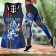 Scotland Combo Hollow Tank Top & Legging Set Printed 3D Sport Yoga Fitness Gym Women custom name