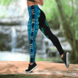 Scuba diving Combo Hollow Tank Top & Legging Set Printed 3D Sport Yoga Fitness Gym Women