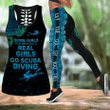 Scuba diving Combo Hollow Tank Top & Legging Set Printed 3D Sport Yoga Fitness Gym Women