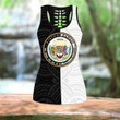 Hawaii black & white custom name Combo Hollow Tank Top & Legging Set Printed 3D Sport Yoga Fitness Gym Women