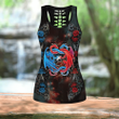 Dragon red & blue couples Combo Hollow Tank Top & Legging Set Printed 3D Sport Yoga Fitness Gym Women