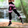 Faith Over Fear Breast Cancer Awareness Hollow Tank Top & Leggings Set