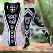 Pitbull Combo Hollow Tank Top & Legging Set Printed 3D Sport Yoga Fitness Gym Women HAC190803