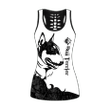 Bull terrier black tattoos Combo Hollow Tank Top & Legging Set Printed 3D Sport Yoga Fitness Gym Women DD08212001S