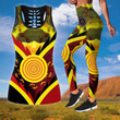 Combo Hollow Tank Top & Legging Set Printed 3D Sport Yoga Fitness Gym Women HP20021707S