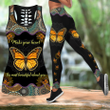 Butterfly make your heart the most beautiful about you Combo Hollow Tank Top & Legging Set Printed 3D Sport Yoga Fitness Gym Women ver2