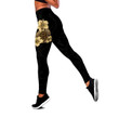 Polynesian Turtle Hibiscus Combo Hollow Tank Top & Legging Set Printed 3D Sport Yoga Fitness Gym Women ML
