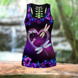 Beautiful Dragonflies Combo Hollow Tank Top & Legging Set Printed 3D Sport Yoga Fitness Gym Women DQB08292001