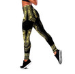 African Luxury Pattern Combo Hollow Tank Top & Legging Set Printed 3D Sport Yoga Fitness Gym Women-ML