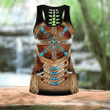 Native American Combo Hollow Tank Top & Legging Set Printed 3D Sport Yoga Fitness Gym Women