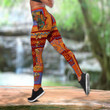 African Red Pattern Girl Combo Hollow Tank Top & Legging Set Printed 3D Sport Yoga Fitness Gym Women