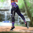 Custom name Arborist's mom purple galaxy Combo Hollow Tank Top & Legging Set Printed 3D Sport Yoga Fitness Gym Women