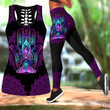 Yoga Combo Hollow Tank Top & Legging Set Printed 3D Sport Yoga Fitness Gym Women