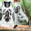 God Of Death Skull Combo Hollow Tank Top And Legging Outfit MH1109203
