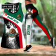 Personalized Mexico Combo Hollow Tank Top & Legging Set Printed 3D Sport Yoga Fitness Gym Women