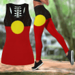 Aboriginal Combo Hollow Tank Top & Legging Set Printed 3D Sport Yoga Fitness Gym Women MP628