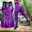Dreamcatcher Combo Hollow Tank Top & Legging Set Printed 3D Sport Yoga Fitness Gym Women QB06302003