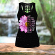 Breast Cancer Combo Hollow Tank Top & Legging Set Printed 3D Sport Yoga Fitness Gym Women DQB07252004