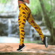 Africa Combo Hollow Tank Top & Legging Set Printed 3D Sport Yoga Fitness Gym Women SN