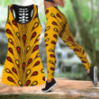Africa Combo Hollow Tank Top & Legging Set Printed 3D Sport Yoga Fitness Gym Women SN