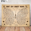 Don't Cry Sweet Mama Typography Butterfly Shape Dog Memorial Gift Wall Art Horizontal Poster Canvas Framed Print