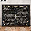 Don't Cry Sweet Mama Typography Butterfly Shape Dog Memorial Gift Wall Art Horizontal Poster Canvas Framed Print