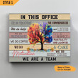 In This Office We Do Team Work Personalized Wall Art Horizontal Poster Canvas Framed Print