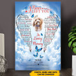 I Never Left You Heaven Wings Personalized Pet Memorial Gift Wall Art Vertical Poster Canvas Framed Print