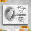 Personalized Bird Memorial Gift Wall Art Horizontal Poster Canvas Framed Print