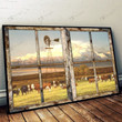 Cows Windmill Window View Poster & Matte Canvas BIK21041001-BID21041001
