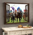 Horse racing-Window view Poster & Matte Canvas TRK21022702-TRD21022702