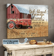 Red Tractor Farmhouse God Blessed Personalized Poster & Matte Canvas BIK21050704-BID21050704