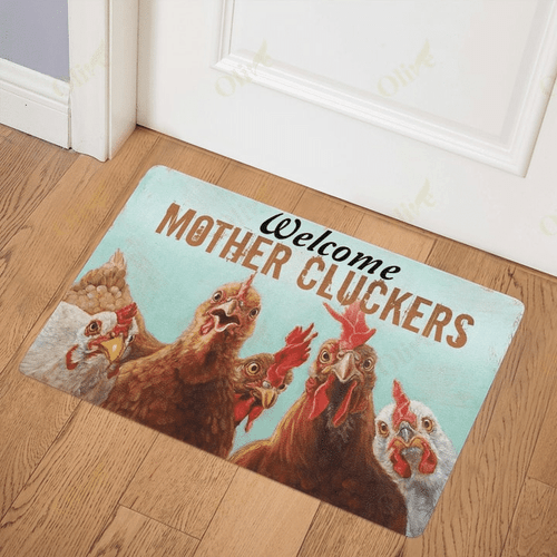 Welcome mother cluckers chicken Doormat