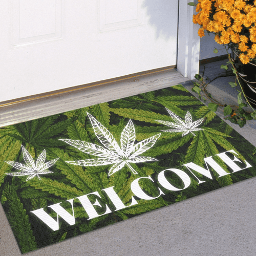 Weed Leaf Welcome Doormat