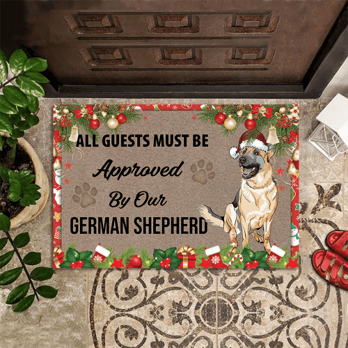 German Shepherd Christmas Doormat