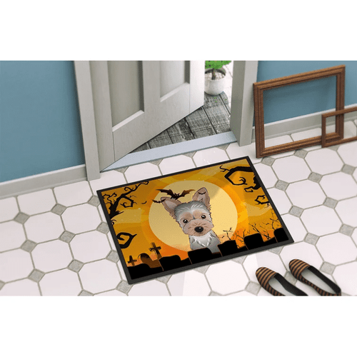 Halloween Yorkie Puppy Outdoor Doormat