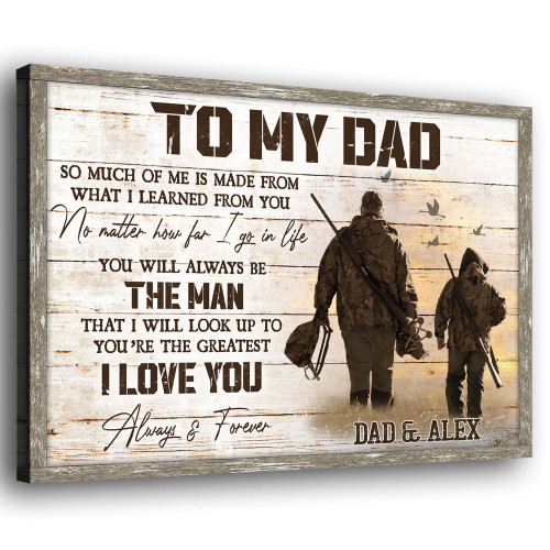 Hunting Dad & Son The Greatest Man Vintage Canvas