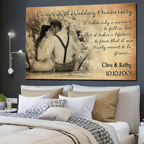 Personalized Gift For 20th Wedding Anniversary Canvas