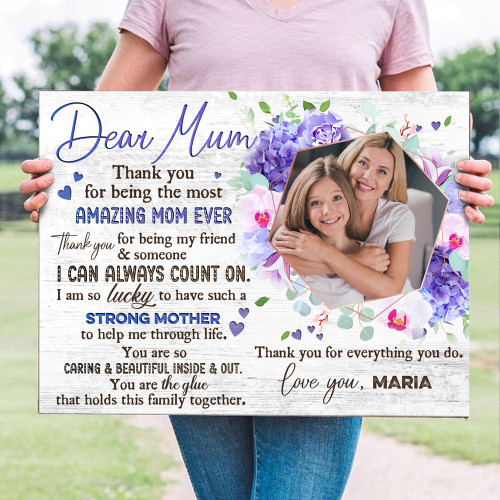 For Mom From Daughter The Most Amazing Mum Ever Personalized Canvas